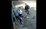 A passerby attacks an ultra-Orthodox man on Allenby Street in Tel Aviv, September 2, 2022. (Twitter screenshot used in accordance with Clause 27a of the Copyright Law)