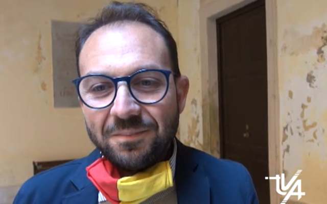 Calogero Pisano, of the far-right Brothers of Italy (FDI) party. (YouTube screenshot; used in accordance with Clause 27a of the Copyright Law) Calogero Pisano, of the far-right Brothers of Italy (FDI) party. (YouTube screenshot; used in accordance with Clause 27a of the Copyright Law)