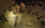 Preliminary IAA inspection of the 3,300-year-old cave at Palmachim National Park, September 13, 2022. (Emil Eljam/IAA)