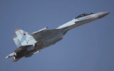 A Russian Sukhoi SU-35 performs during the Dubai Air Show, United Arab Emirates, Monday, Nov. 13, 2017. (AP Photo/Kamran Jebreili)