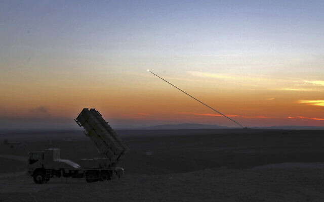 File: This photo released October 12, 2021, by the Iranian Army, shows a missile being fired during a military drill in an undisclosed location in Iran. (Iranian Army via AP) File: This photo released October 12, 2021, by the Iranian Army, shows a missile being fired during a military drill in an undisclosed location in Iran. (Iranian Army via AP)