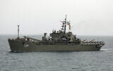 Illustrative: In this image released on July 15, 2022, by the Iranian Army, an Iranian warship carries drones during a drill in the Indian Ocean. (Iranian Army via AP)