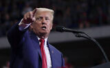Former US president Donald Trump speaks at a rally in Wilkes-Barre, Pennsylvania, September 3, 2022. (AP Photo/ Mary Altaffer)
