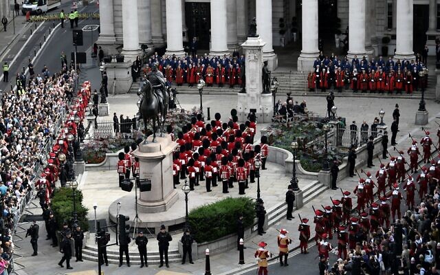 The Proclamation of Accession of King Charles III at the Royal Exchange in the City of London, Sept. 10, 2022, after King Charles III was formally proclaimed monarch. (Stephane de Sakutin/Pool Photo via AP)