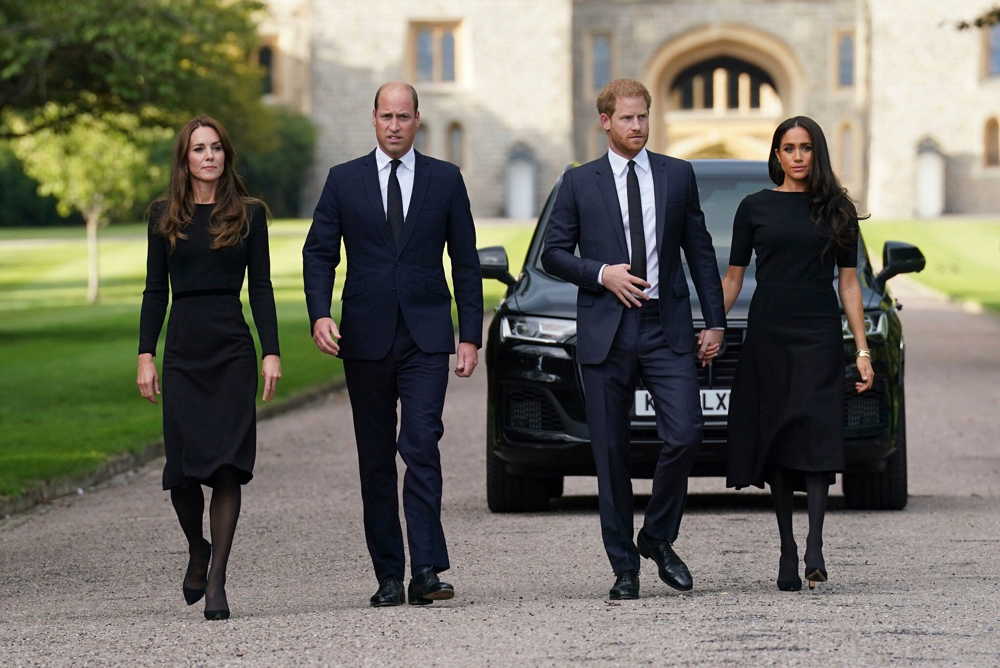 William and Kate, Harry and Meghan reunite at Windsor Castle after 