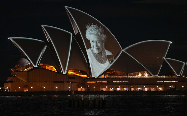 The Sydney Opera House is illuminated with a portrait of Queen Elizabeth II in Sydney, Australia, on Sept. 9, 2022. (AP Photo/Mark Baker) The Sydney Opera House is illuminated with a portrait of Queen Elizabeth II in Sydney, Australia, on Sept. 9, 2022. (AP Photo/Mark Baker)