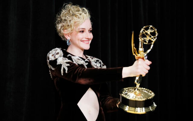 Julia Garner accepts the Emmy for outstanding supporting actress in a drama series for 'Ozark' at the 74th Emmy Awards in Los Angeles, September 12, 2022. (Danny Moloshok/Invision for the Television Academy/AP Images) Julia Garner accepts the Emmy for outstanding supporting actress in a drama series for 'Ozark' at the 74th Emmy Awards in Los Angeles, September 12, 2022. (Danny Moloshok/Invision for the Television Academy/AP Images)