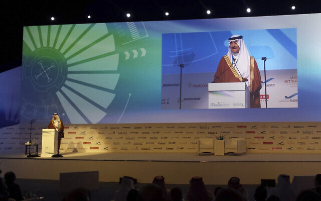 Saudi Arabia's Prince Sultan bin Salman talks at the Global Aerospace Summit in Abu Dhabi, UAE about his 1985 experience as the first Arab and Muslim to travel to space aboard NASA's Discovery shuttle, March 8, 2016. (AP Photo/Aya Batrawy, File) Saudi Arabia's Prince Sultan bin Salman talks at the Global Aerospace Summit in Abu Dhabi, UAE about his 1985 experience as the first Arab and Muslim to travel to space aboard NASA's Discovery shuttle, March 8, 2016. (AP Photo/Aya Batrawy, File)