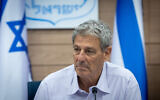 MK Ram Ben-Barak at the Knesset in Jerusalem on June 20, 2022. (Yonatan Sindel/Flash90)