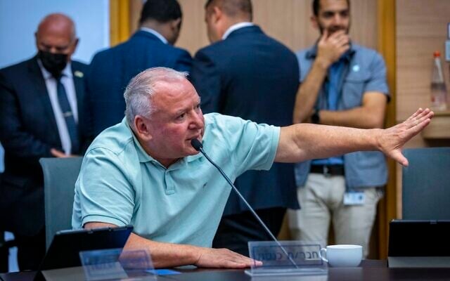 Likud MK David Amsalem attends a Knesset Constitution, Law and Justice Committee meeting on June 26, 2022. (Olivier FItoussi/Flash90) Likud MK David Amsalem attends a Knesset Constitution, Law and Justice Committee meeting on June 26, 2022. (Olivier FItoussi/Flash90)
