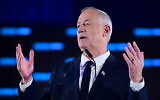 National Unity's Benny Gantz at the launch of the party's campaign for the upcoming elections on September 6, 2022. (Tomer Neuberg/Flash90)