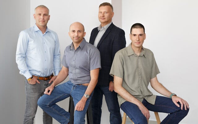 Caaresys founders from right to left: Alex Arshavski, Konstantin Berezin, Vadim Kotlar, and Ilya Sloushch. (Smadar Kafri) Caaresys founders from right to left: Alex Arshavski, Konstantin Berezin, Vadim Kotlar, and Ilya Sloushch. (Smadar Kafri)