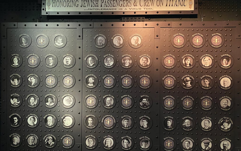 Display of known Jewish passengers and crew of the Titanic at the Titanic Museum in Pigeon Forge, Tennessee. (Marshall Weiss/ Dayton Jewish Observer)