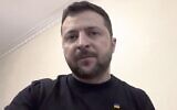 Ukrainian President Volodymyr Zelensky speaks in his nightly video address, September 25, 2022. (Twitter screenshot, used in accordance with Clause 27a of the Copyright Law)