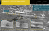This photo released by ImageSat International on September 7, 2022, shows Syria’s Aleppo International Airport after an airstrike attributed to Israel. (ImageSat International)