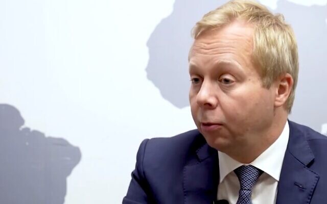 Screen capture from video of European Union’s Middle East peace envoy Sven Koopmans, August 2022. (YouTube. Used in accordance with Clause 27a of the Copyright Law)) Screen capture from video of European Union’s Middle East peace envoy Sven Koopmans, August 2022. (YouTube. Used in accordance with Clause 27a of the Copyright Law))