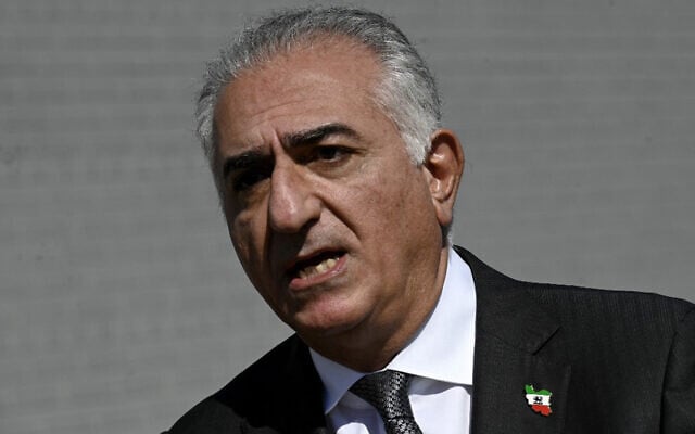Reza Pahlavi, the son of the late Shah of Iran, speaks during an interview in Washington, DC, September 27, 2022. (Olivier Douliery/AFP) Reza Pahlavi, the son of the late Shah of Iran, speaks during an interview in Washington, DC, September 27, 2022. (Olivier Douliery/AFP)