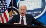 US President Joe Biden speaks about the American Rescue Plan during an event in the South Court Auditorium on the White House campus, September 2, 2022, in Washington. (AP/Evan Vucci)