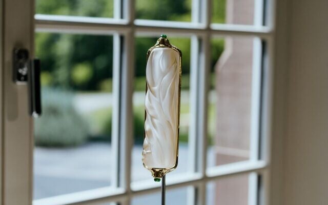 A crystal mezuzah designed for French glassmaker Lalique by Israeli-Russian architect Irma Orenstein. (Courtesy: Lalique) A crystal mezuzah designed for French glassmaker Lalique by Israeli-Russian architect Irma Orenstein. (Courtesy: Lalique)
