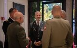 IDF chief Aviv Kohavi meets several chiefs of staff on the sidelines of a conference at the Israeli military headquarters in Tel Aviv, September 15, 2022. (Israel Defense Forces)