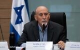 MK Alon Tal attends an Education, Culture, and Sports Committee meeting in the Israeli parliament ahead of the opening of the new school year, August 16, 2022. (Oren Ben Hakoon/Flash90)