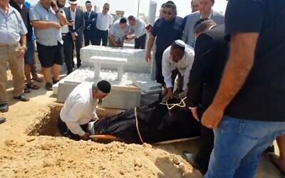 Eyal Haddad, killed in a suspected antisemitic attack in France, is buried in Israel on September 1, 2022 (Screencapture/Twitter)
