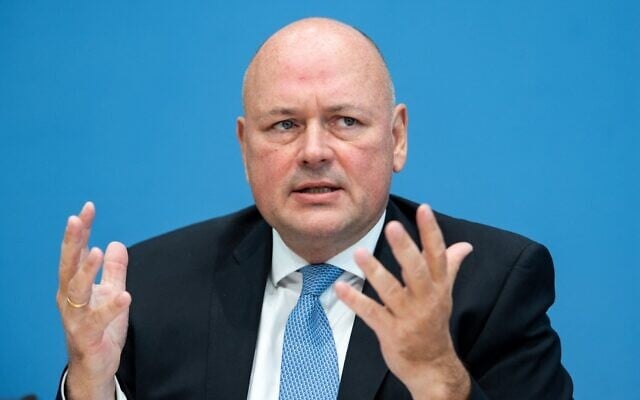 In this photo taken in Berlin on October 20, 2020, Arne Schoenbohm, then-president of the German Federal Office for Information Security, (BSI) presents the Report on the State of IT Security in Germany. (Bernd von Jutrczenka/Pool/AFP) In this photo taken in Berlin on October 20, 2020, Arne Schoenbohm, then-president of the German Federal Office for Information Security, (BSI) presents the Report on the State of IT Security in Germany. (Bernd von Jutrczenka/Pool/AFP)