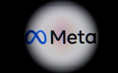 This file photo taken on October 28, 2021 shows the Meta logo on a laptop screen in Moscow. (Kirill Kudryavtsev/AFP)