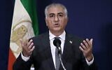Reza Pahlavi, the son of the late shah of Iran, speaks at the National Press Club about the mass protests in Iran sparked by Mahsa Amini's death, in Washington DC, on October 20, 2022. (Oliver Douliery/AFP)