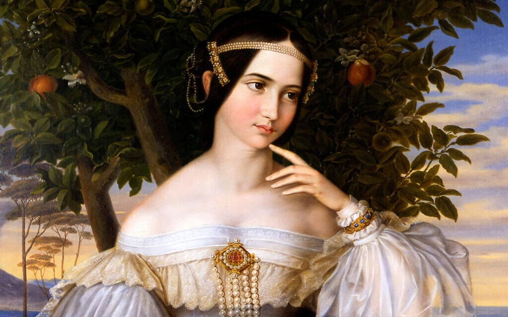 Detail from portrait of Charlotte von Rothschild (1819-1884) by Moritz Daniel Oppenheim, 1836. (Public Domain/Courtesy of the Author)