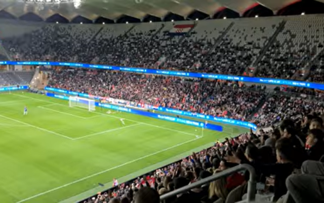 The crowd at a soccer game between A-League side Macarthur FC and semi-professional Sydney United 58, Commbank Stadium, Sydney, Australia, October 1, 2022. (YouTube screenshot, used in accordance with Clause 27a of the Copyright Law) The crowd at a soccer game between A-League side Macarthur FC and semi-professional Sydney United 58, Commbank Stadium, Sydney, Australia, October 1, 2022. (YouTube screenshot, used in accordance with Clause 27a of the Copyright Law)