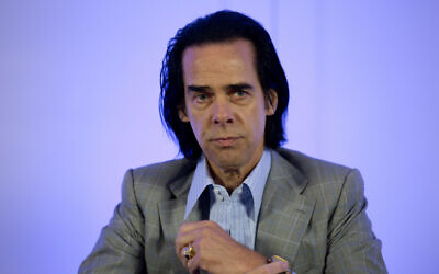 Australian rock musician Nick Cave attends a news conference to promote his concert in Mexico City, Oct. 1, 2018. (AP Photo/Eduardo Verdugo)
