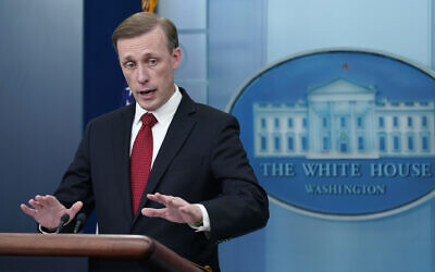 White House national security adviser Jake Sullivan speaks during the daily briefing at the White House in Washington, Sept. 30, 2022. (AP Photo/Susan Walsh)