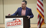 Democratic candidate for the Third Congressional District for Colorado Adam Frisch speaks during an appearance on the campus of the University of Colorado-Pueblo, September 28, 2022, in Pueblo, Colorado. (AP Photo/David Zalubowski)