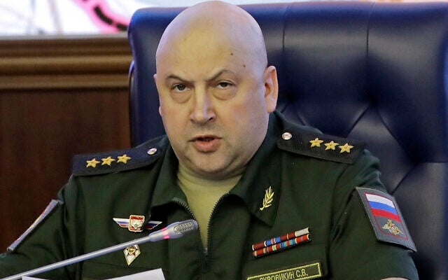 Colonel General Sergei Surovikin, then-Commander of the Russian forces in Syria, speaks at a briefing in the Russian Defense Ministry in Moscow, Russia, Friday, June 9, 2017. (AP Photo/Pavel Golovkin, File) Colonel General Sergei Surovikin, then-Commander of the Russian forces in Syria, speaks at a briefing in the Russian Defense Ministry in Moscow, Russia, Friday, June 9, 2017. (AP Photo/Pavel Golovkin, File)
