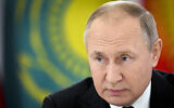 Russian President Vladimir Putin attends the Summit of the Commonwealth of Independent States (CIS), in Astana, Kazakhstan, October 14, 2022. (Ramil Sitdikov, Sputnik, Kremlin Pool Photo via AP)