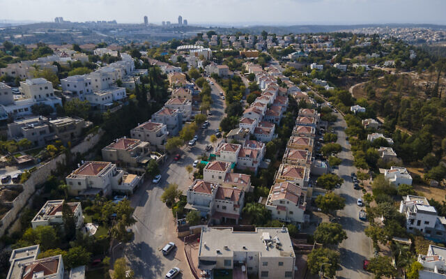 A view of the West Bank settlement of Kfar HaOranim, home of Maj. Gen. Hertzi Halevi, October 20, 2022. (AP/Ariel Schalit) A view of the West Bank settlement of Kfar HaOranim, home of Maj. Gen. Hertzi Halevi, October 20, 2022. (AP/Ariel Schalit)