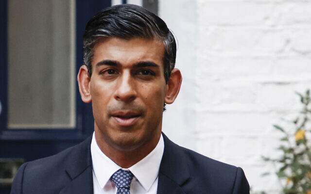 Conservative Party leadership candidate Rishi Sunak leaves his home in London, October 24, 2022. (AP Photo/David Cliff) Conservative Party leadership candidate Rishi Sunak leaves his home in London, October 24, 2022. (AP Photo/David Cliff)