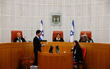 The High Court of Justice holds a hearing on petitions demanding that any maritime border deal with Lebanon come to a full vote in the Knesset and be put to a referendum on October 20, 2022.(Fitoussi/Flash90)