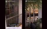 The rabbi of the Jewish community of Hannover, Germany posted pictures of a broken window he said followed an attack during Yom Kippur services in 2022. (Instagram via JTA)