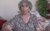 Holocaust survivor Zilli Schmidt provides testimony for the European Holocaust Memorial Day for Sinti and Roma on August 1, 2020. (Screen capture/YouTube; used in accordance with Clause 27a of the Copyright Law)