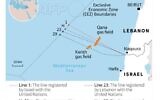 Map showing Israel-Lebanon maritime border claims. (AFP News Agency)