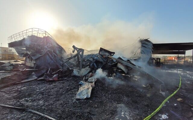 The Dor farm in the Jordan Valley that was set on fire ahead of the Yom Kippur holiday in October 2022 (Courtesy)