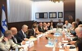 Israel's security cabinet meets to discuss the Israel-Lebanon maritime border agreement, October 12, 2022. (Amos Ben Gershom/GPO)