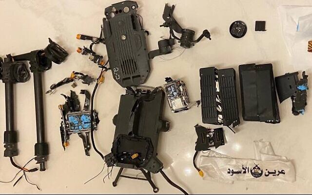 An Israeli military drone that crashed in Nablus on October 14, 2022. (Courtesy: used in accordance with Clause 27a of the Copyright Law) An Israeli military drone that crashed in Nablus on October 14, 2022. (Courtesy: used in accordance with Clause 27a of the Copyright Law)