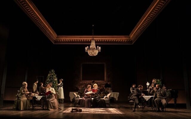 A view of the cast of "Leopoldstadt," which focuses on multiple generations of a Viennese Jewish family. (Joan Marcus via JTA)
