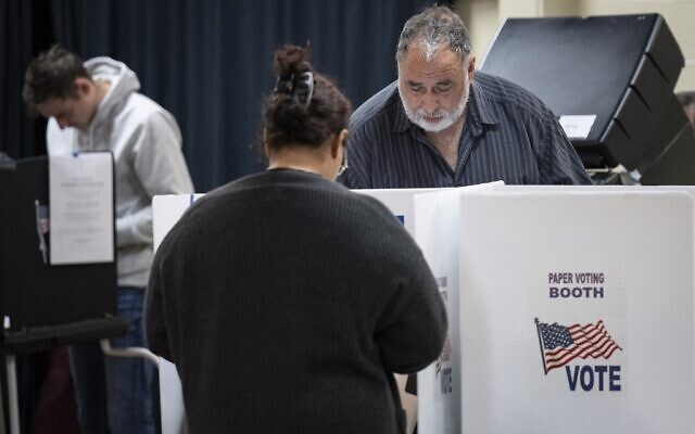 People vote at a polling location at Indianola Church of Christ on US Election Day on November 8, 2022 in Columbus, Ohio. (Drew Angerer/Getty Images/AFP) People vote at a polling location at Indianola Church of Christ on US Election Day on November 8, 2022 in Columbus, Ohio. (Drew Angerer/Getty Images/AFP)