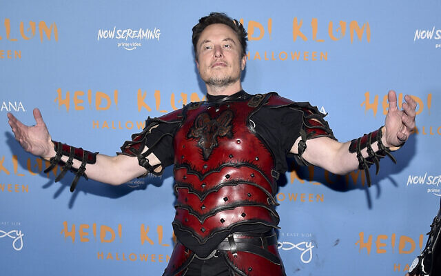 Elon Musk attends Heidi Klum's 21st annual Halloween party at Sake No Hana at Moxy Lower East Side on Monday, Oct. 31, 2022, in New York. (Photo by Evan Agostini/Invision/AP)