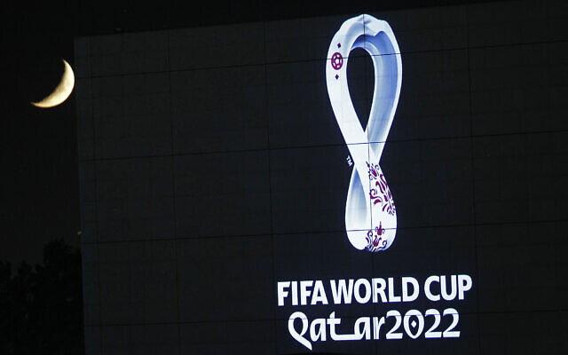 The 2022 Qatar World Cup logo is projected on the opera house of Algiers, September 3, 2019. (AP Photo/Toufik Doudou) The 2022 Qatar World Cup logo is projected on the opera house of Algiers, September 3, 2019. (AP Photo/Toufik Doudou)