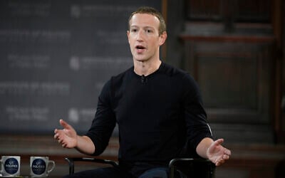 Facebook CEO Mark Zuckerberg speaks at Georgetown University in Washington, October 17, 2019. (Nick Wass/AP)